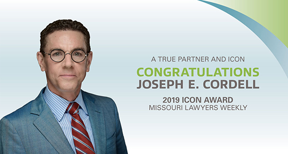 Joseph E. Cordell Named 2019 ICON Award Honoree by Missouri Lawyers Weekly